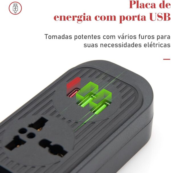 Filtro de Linha, Extensão com 4 Tomadas - Imagem 2