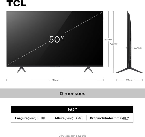 Smart TV TCL 50” QLED Mini LED 4K - Imagem 3