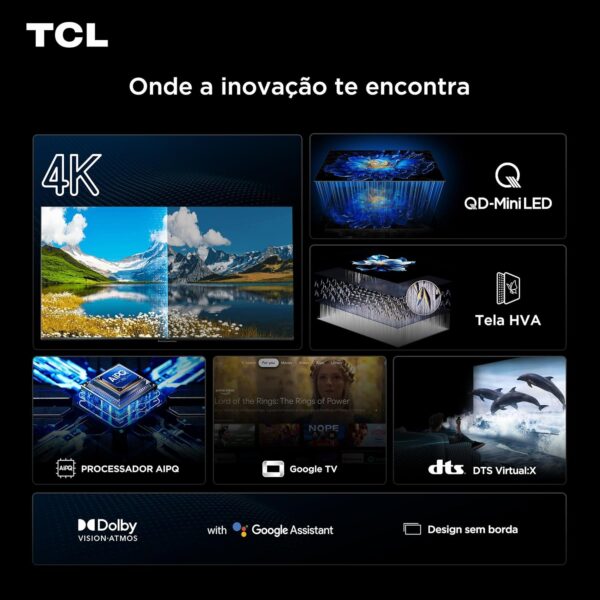 Smart TV TCL 50” QLED Mini LED 4K - Imagem 4