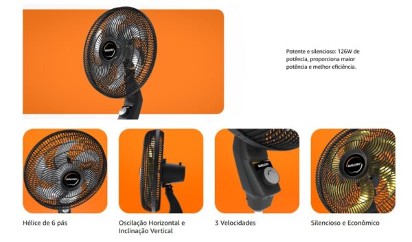 Ventilador de Coluna Mallory Éolo 127V - Imagem 4