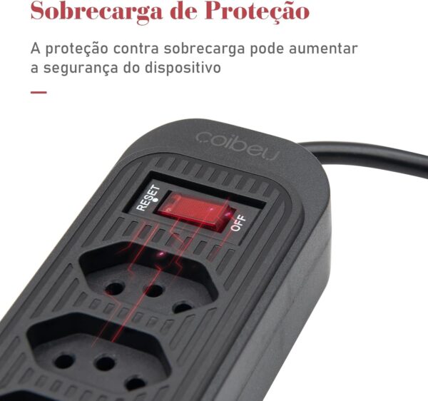 Filtro de Linha, Extensão com 4 Tomadas - Imagem 5