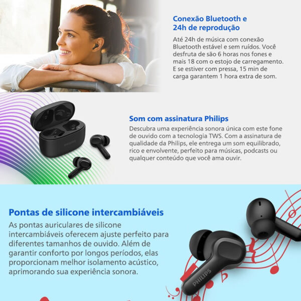 Fone de Ouvido sem fio TWS Philips - Imagem 6