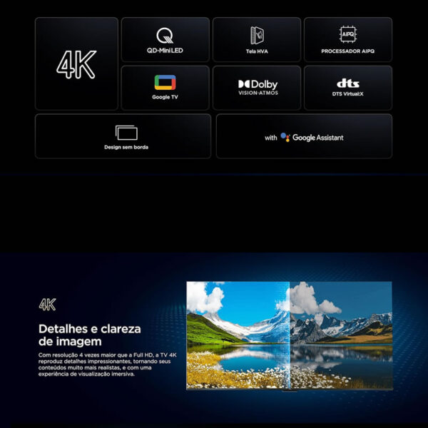 Smart TV TCL 50” QLED Mini LED 4K - Imagem 6