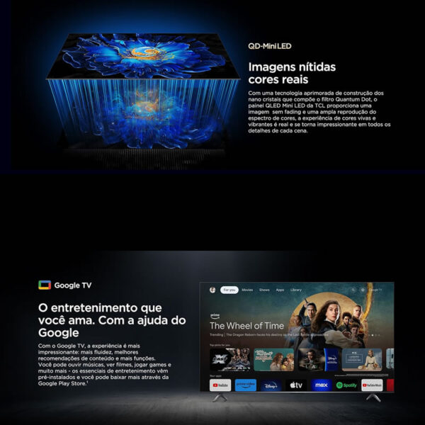 Smart TV TCL 50” QLED Mini LED 4K - Imagem 7
