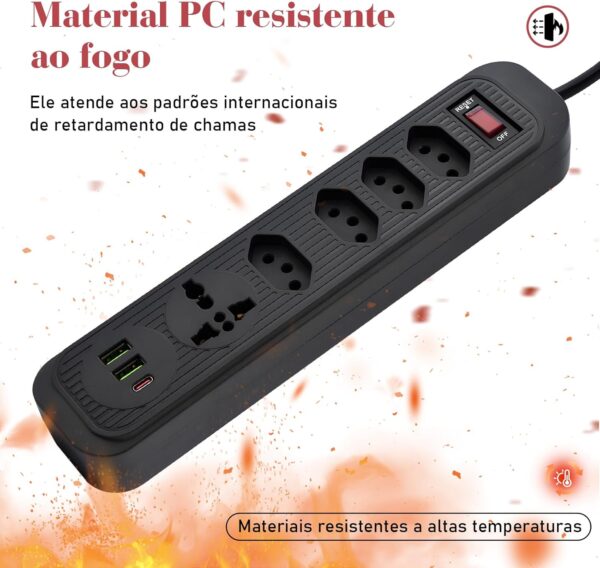 Filtro de Linha, Extensão com 4 Tomadas - Imagem 7
