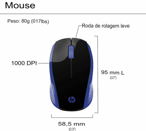 Mouse sem fio HP 200 Oman - Imagem 8